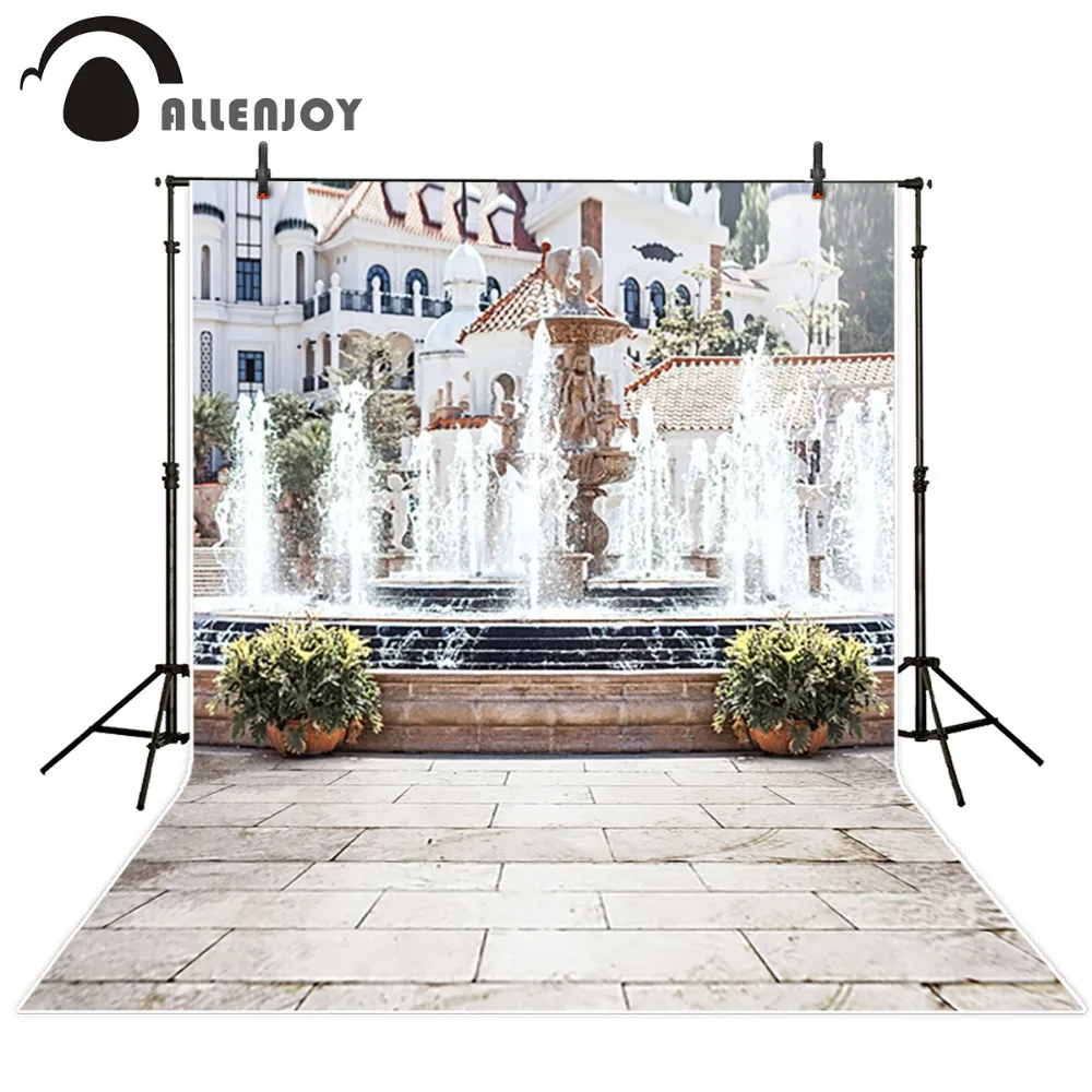 

Allenjoy photographic background Sunshine Fountain Street spring photo backdrops for studio wedding backdrops Custom size