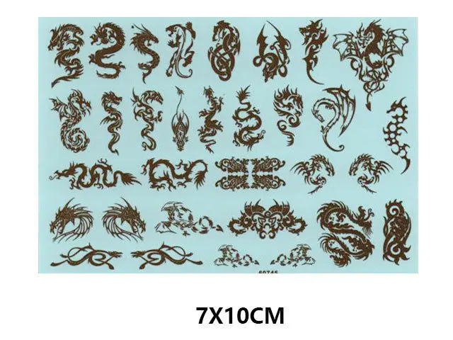 

Different Scales Types 1/24 1/18 1/12 1/10 Dragon Model Water Slide Decal Gold
