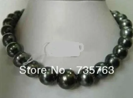 

xiuli 00160 HOT HUGE AAA 18" 15MM SOUTH SEA BLACK PEARL NECKLACE 14KGP GOLD CLASP