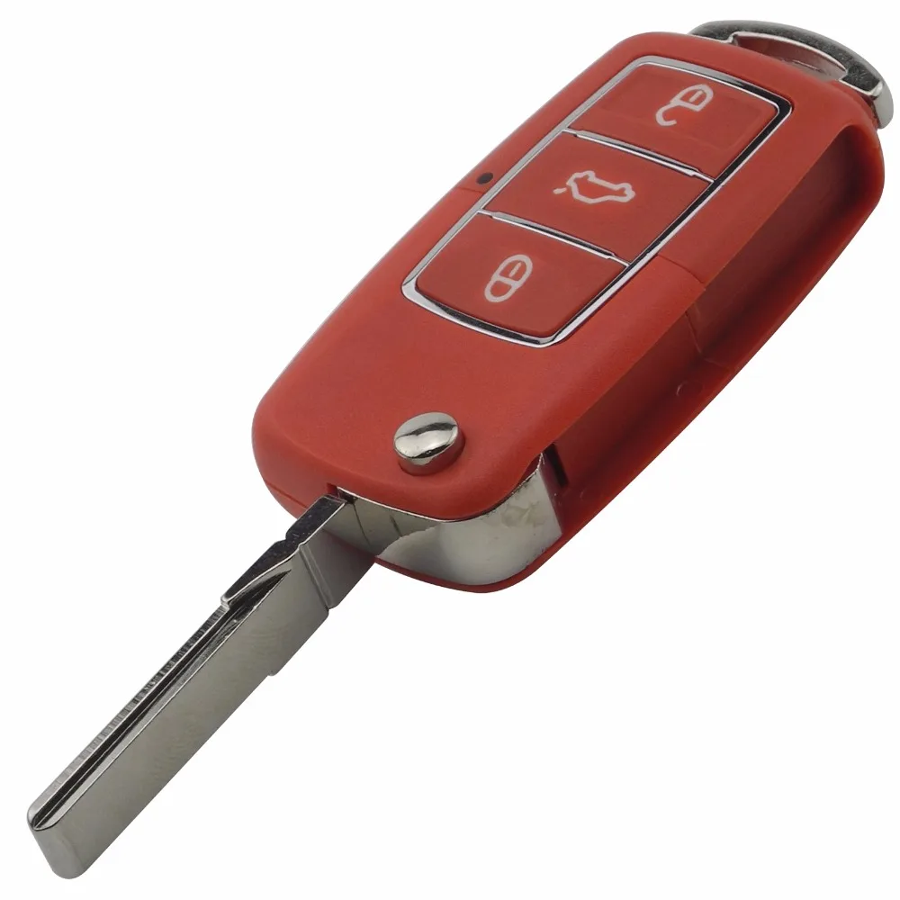 Jingyuqin 10 шт./лот откидной Складной автомобильный ключ оболочки для Volkswagen VW Jetta Golf Passat Beetle Polo Bora 3 кнопки чехол брелока Дистанционного Управления