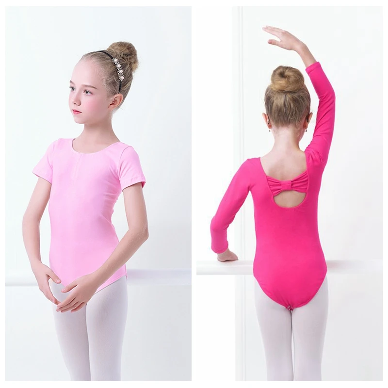 Buy Girls Kids Ballet Bodysuit Cute Back Bowknot Child