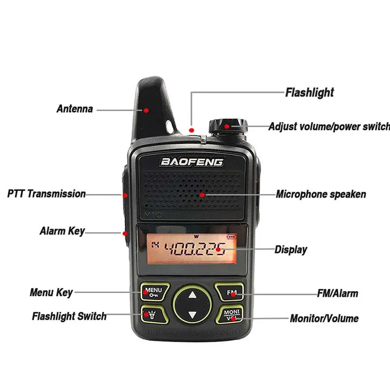 Baofeng BF T1 иди и болтай Walkie Talkie мини UHF 400 470 МГц двухстороннее радио Ham Радио Амадор