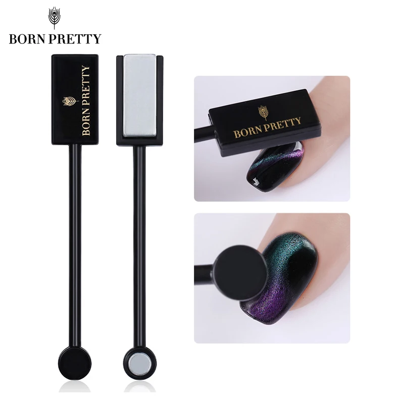 

BORN PRETTY 1 Pc Strong Cat Eye Magnetic Stick Black Handle 3D Effect Plate for UV Gel Manicure Nail Art Board