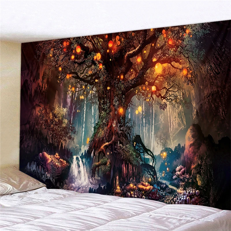 

Fantastic Big Tree Design Tapestry For Livingroom Wall 4 Sizes Hanging Tapestry Bedroom Carpet Home Decor Soft Tapestry Yoga Mat