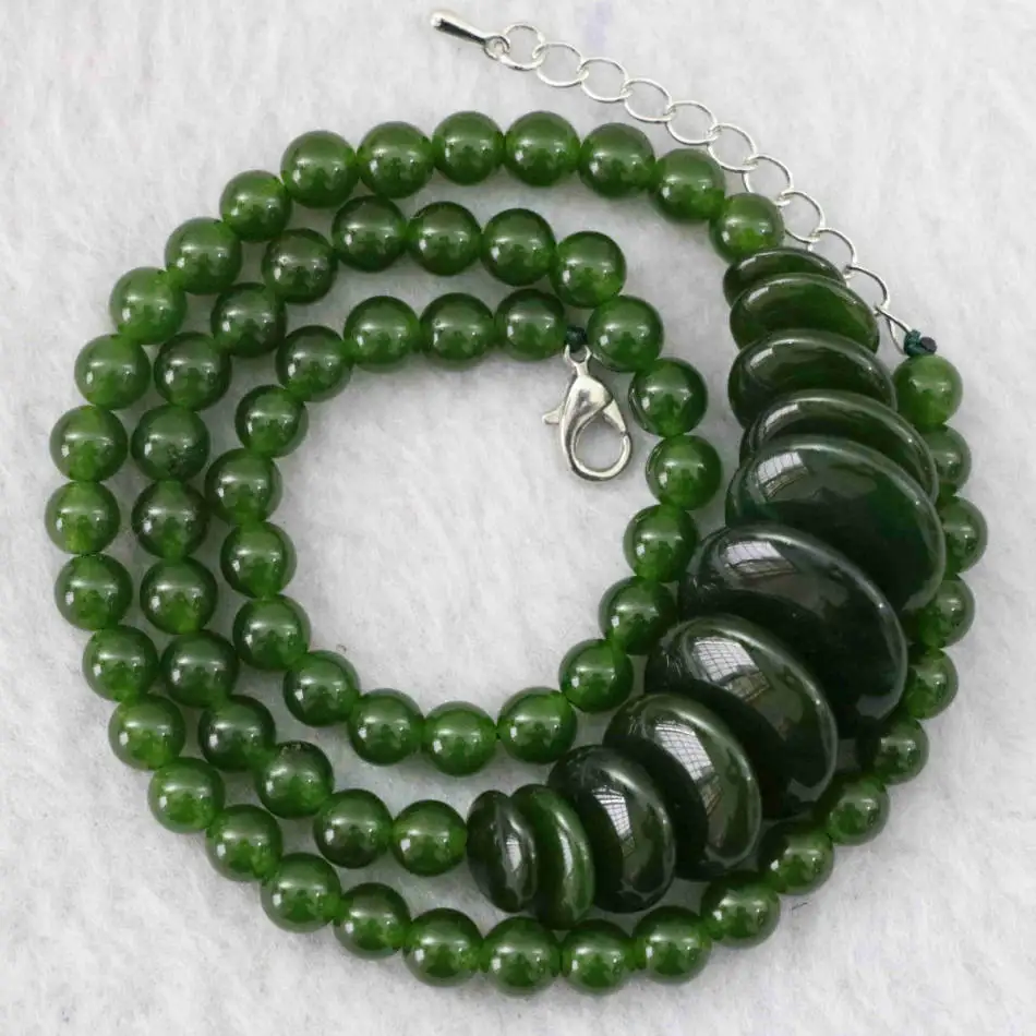 

Taiwan green topaz jasper 6mm round beads charming women lady jewelry necklace 18" B1027