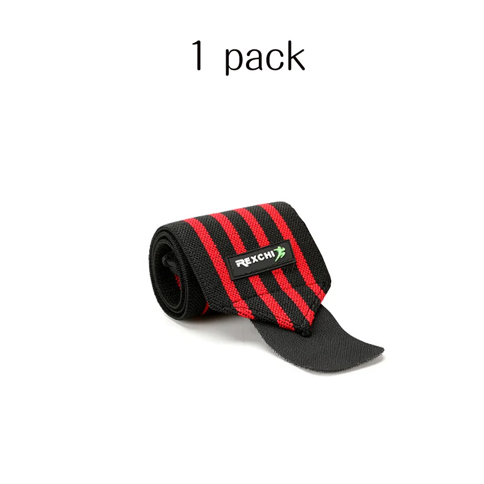 REXCHI тренажерный зал фитнес тяжелая атлетика нарукавники пауэрлифтинг браслет поддержка эластичные бинты для запястья бандаж повязка для спорта безопасность - Цвет: 1 Piece Red