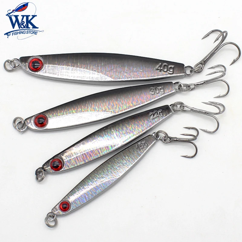 

30g 40g Jigging Lure Slow Jig Bait for Snook Perch Bass Fishing Lure 3 Colors Metal Bait Inshore Rockfish Lure Fishing Jigging