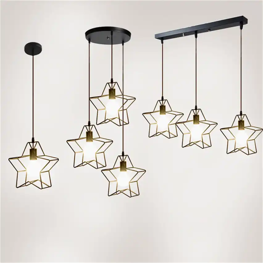 Jw Nordic Iron Led Pendant Light Retro Creative Star Lamp Jw Nordic Iron Led Pendant Light Retro