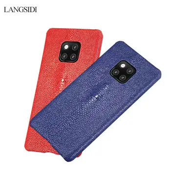 

Luxury Natural Stingray cover For Huawei Mate 20 Cases Real Leather Back Cover Black For Huawei Mate 20 Pro Case Genuine Leather