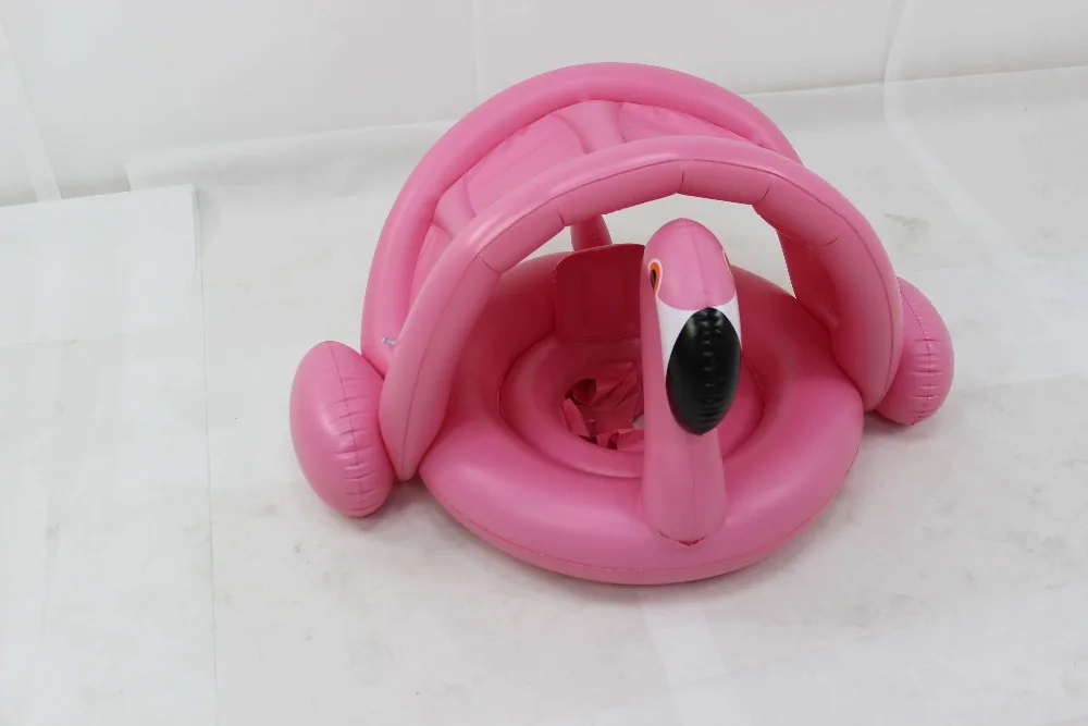 Безопасный надувной фламинго плавательный круг для детей Бассейн для малышей поплавок Регулируемый Зонт сиденье игрушки для бассейна для