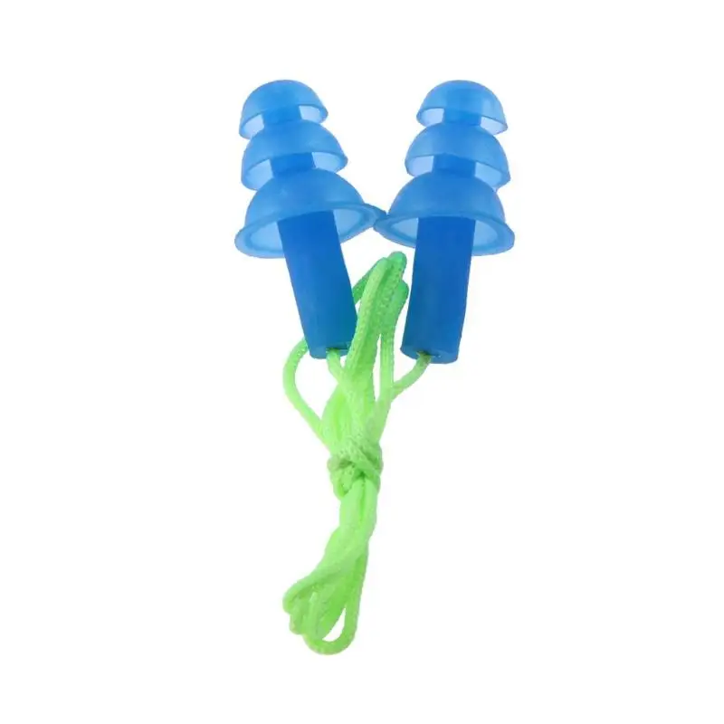 Soft Silicone Earplugs Set with Rope + Nose Clip Set for Summer Swimming Diving Water Sports Accessories for Adult Ear Plug