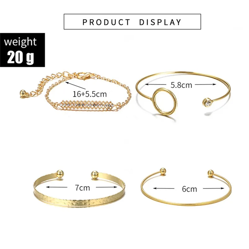 Simple design Women Geometric Stylish Multiple Layers Elegant Female Pendant Jewelry Alloy Bracelet Valentine's Day gift F14 (4)