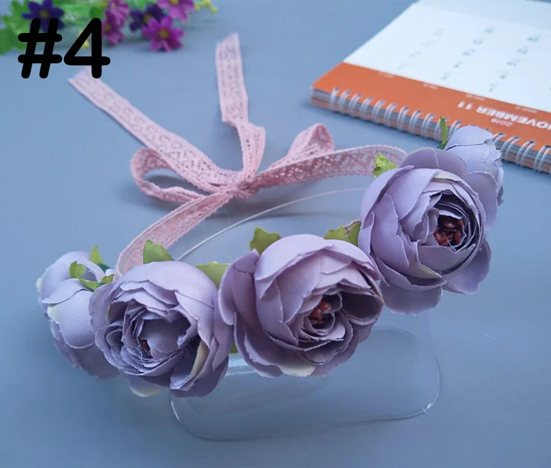 

free shipping 20pcs flower headbands lace flower bows girl hair flower hairband baby hair accessories