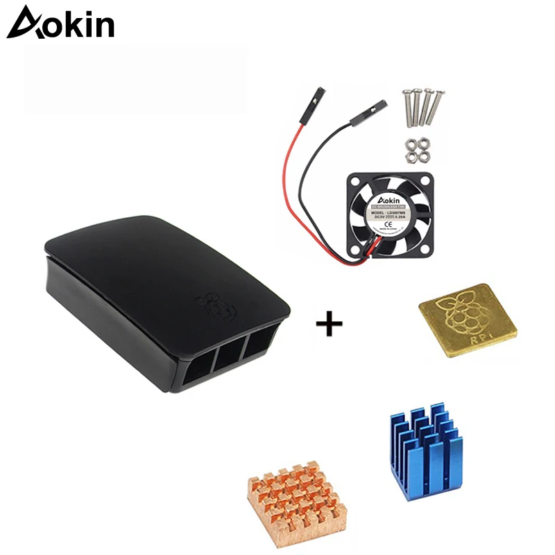 Aokin для Raspberry Pi 3 чехол с вентилятором официальный ABS 2 корпус охлаждающий