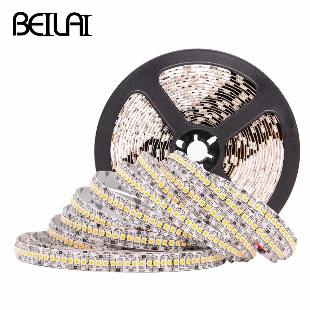 BEILAI SMD 3528 Светодиодная лента 5 м 1200 светодиодный 240 s/M DC 12 В светильник гибкие