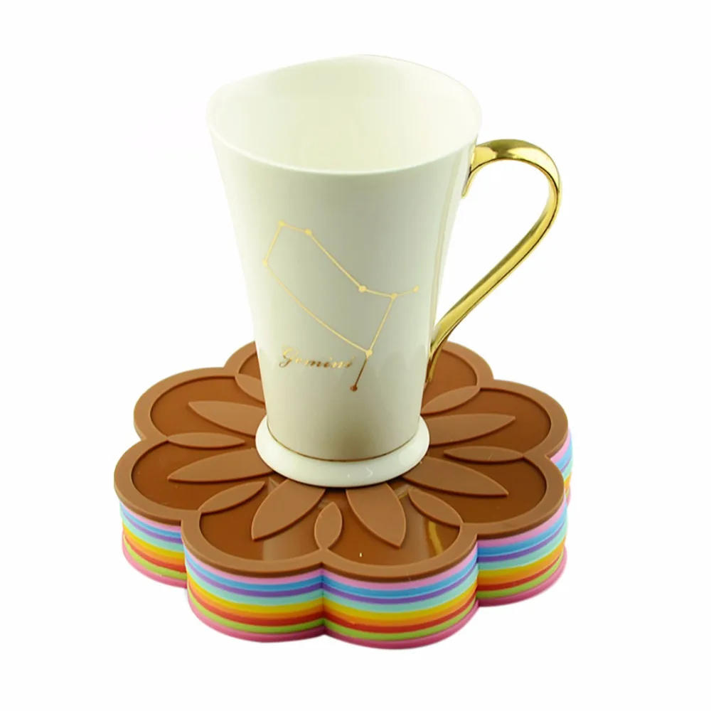 Silicone Round Dining Table Mat Coffee Cup Mug Coaster Heat Insulation Mat Kitchen Table Placemat Silicone Round Dining Table Mat Coffee Cup Mug Coaster Heat Insulation Mat Kitchen Table Placemat