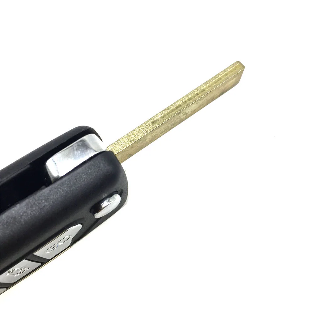 KEYECU Замена складной пульт дистанционного ключа оболочки корпуса 2 кнопки для Citroen C3 DS3 2009- с HU83 или VA2 необработанное лезвие без логотипа - Количество кнопок: With Groove blade