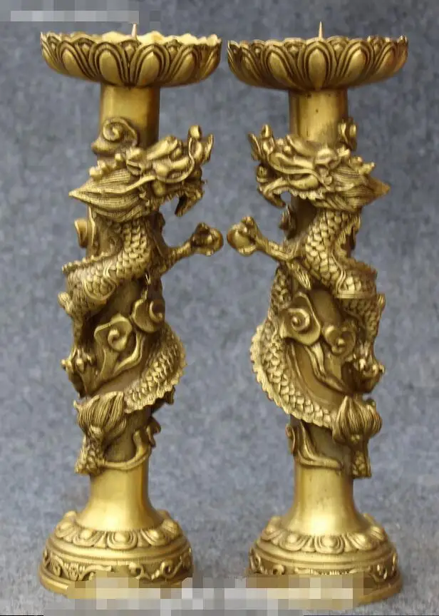 9" Chinese Dragon Dragons Animal Candlestick Candlesticks Candle Holder