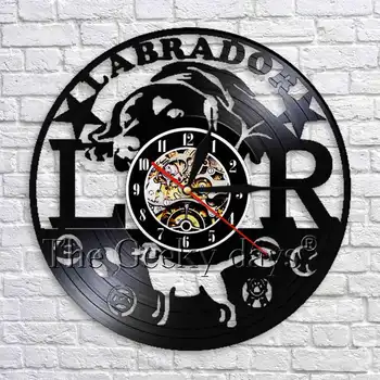 

Labrador Golden Wall Clock 3D Wall Watch Retriever Dog Puppy Modern Design Vinyl Clocks Handmade Wall Decor For Dog Lover