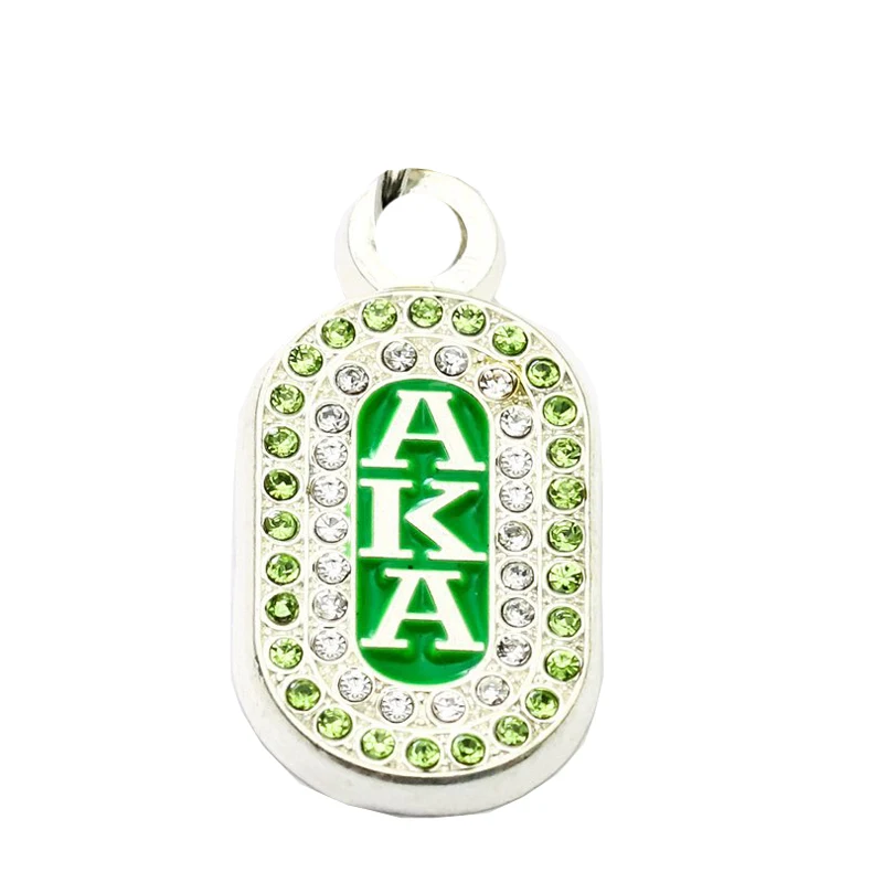 100 шт греческое братство Dst AEO Delta Sigma Theta AKA SGR Sigma Gamma Rho ZETA PHI BETA Dive Nine Dog Tag charm - Окраска металла: green aka