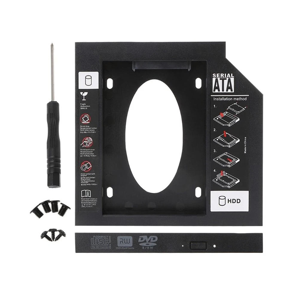 

Universal Plastic HDD Caddy 12.7mm SATA 3.0 2.5" SSD Case For Laptop CD DVD ROM