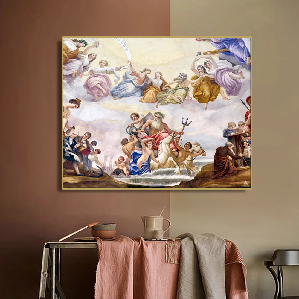

Laeacoo Ancient characters Gods Lineage Jesus Artwork Popular Modern Oil Painting For Bedroom Living Room Home Decor No Frame