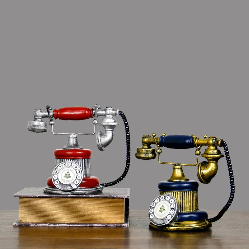 

1 PCS Vintage European style old cafe bar restaurant old telephone window display decoration model ornaments LU716242