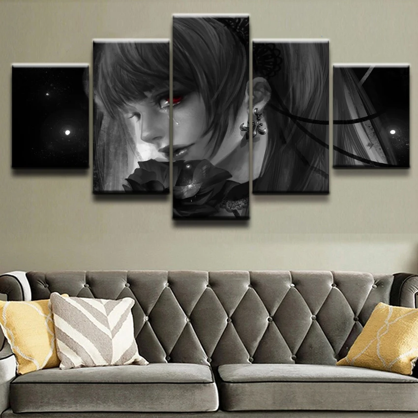 

HD Prints Canvas Pictures 5 Pieces Anime Death Note Misa Amane Paintings Living Room Home Decor Poster Wall Art Framework