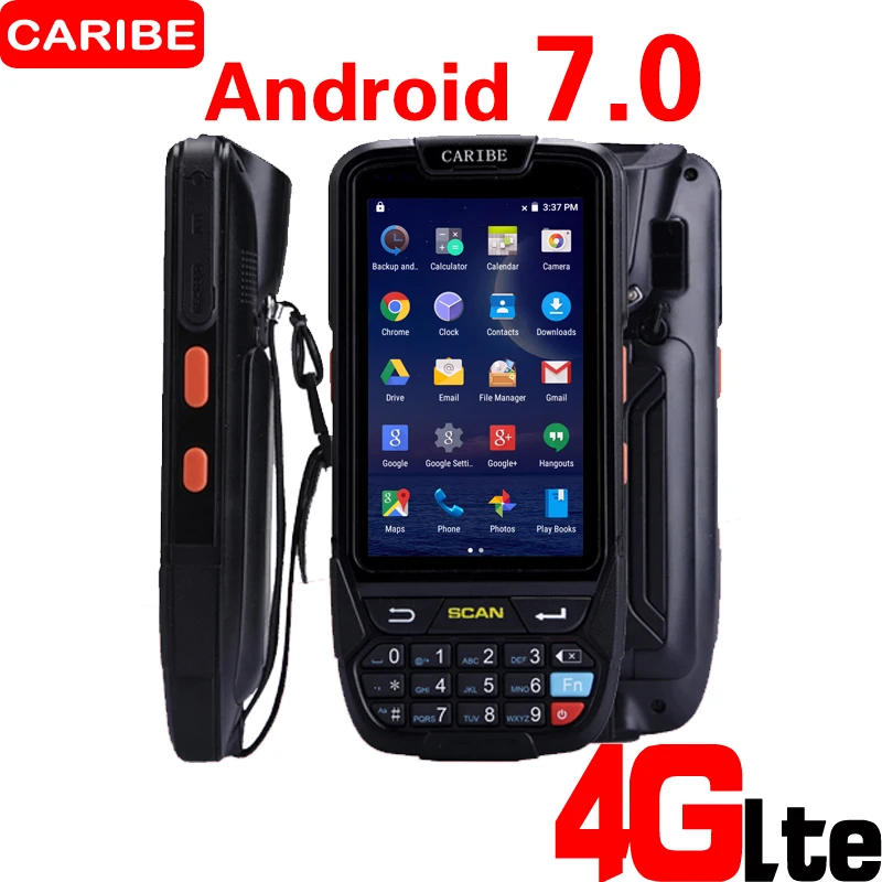 CARIBE أقراص الروبوت 2D الباركود ماسحة المحمولة PDA مع 4000 mah بطارية بلوتوث