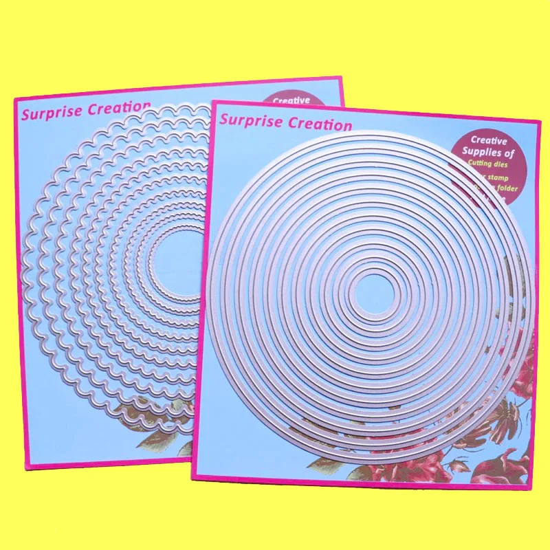 

2-Set Large Cutting dies Scalloped Circle & Plain Circle Scrapbooking Paper Craft DIY stencil