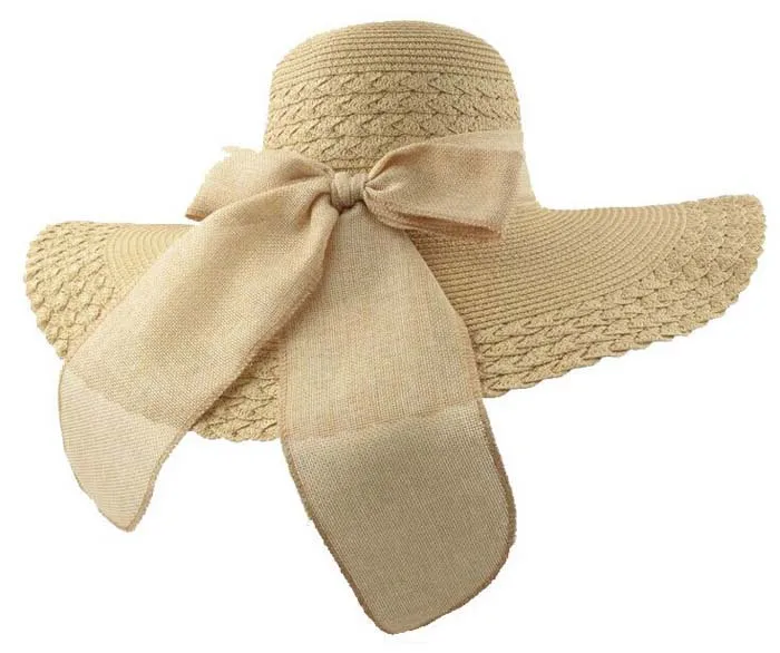 Летние шляпы для женщин Chapeau Femme Солнцезащитная Шляпа Пляжная соломенная шляпа Панама Большие широкие полями черная лента панамный бант Женская шапка