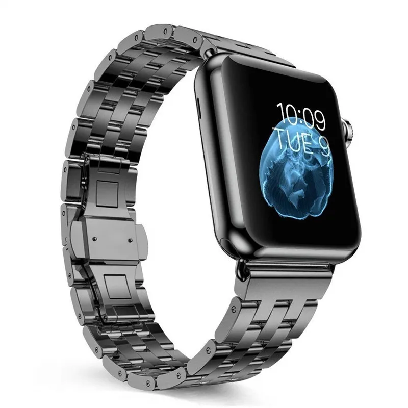 Браслеты из нержавеющей стали для Apple Watch серии 4 5 6 SE 44 мм 40 ремешок мужчин браслет