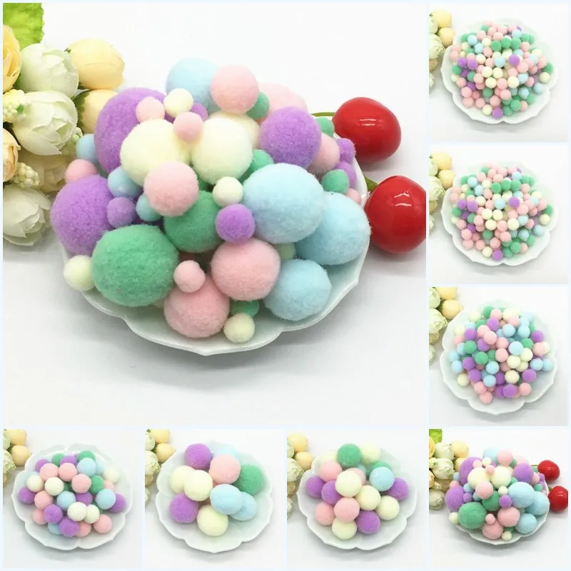 

Pompoms 8/10/15/20/25/30mm Pom Poms Fur Plush Fluffy Ball for Kids DIY Craft Soft Home Decoration Garment Sewing Accessories 20g