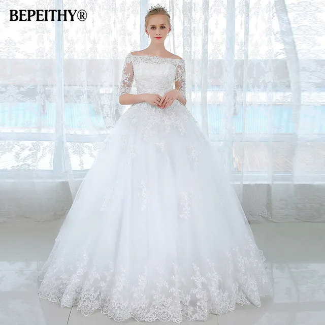 vestidos de novia ball gown short sleeves wedding dress casamento