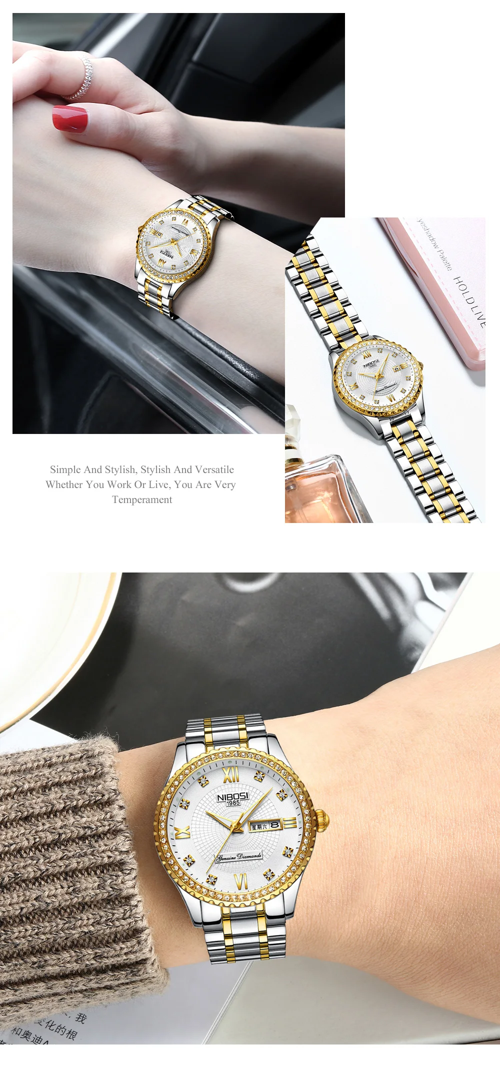 NIBOSI Unisex Lover's Watches Top Brand Luxury Men Watch And Watches Women Waterproof Quartz Wristwatch Lady Clock Crystal (9)