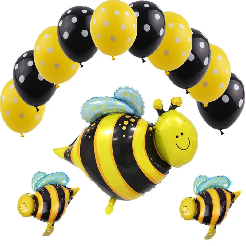 

Free Shipping 13pcs/ New bee series of aluminum balloon set children's holiday party layout decorative balloon wholesale