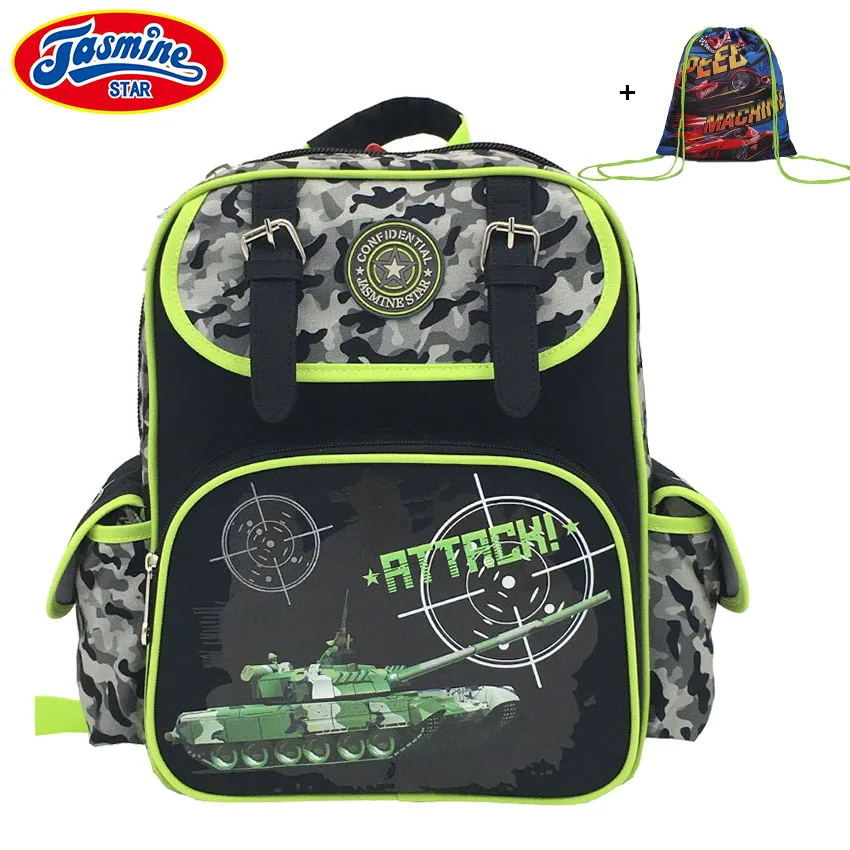 

JASMINESTAR Grade 1-3-6 Boys School Bag Camouflage Primary Student Orthopedic Cartoon Tank Backpack Children's School Bags