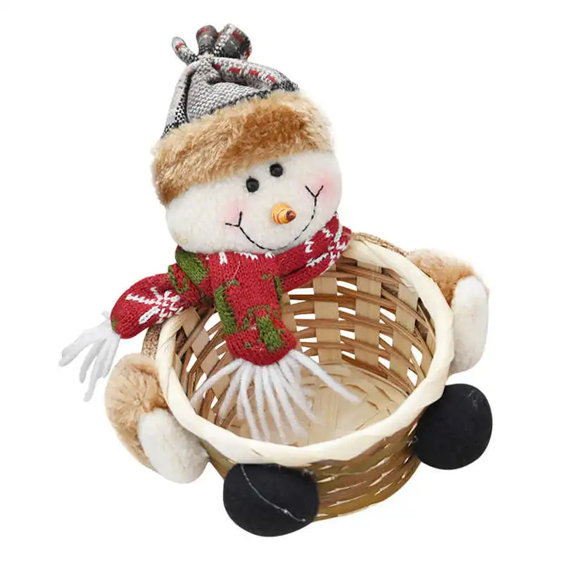 2018 hot Bamboo Multicolor Christmas Candy Storage Basket Decoration Santa Claus Storage Basket Gift #2n6 (3)