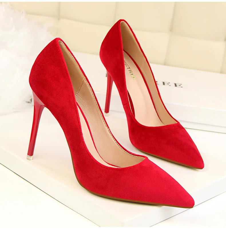 Women's Pumps Shoe Fashion Office Lady Thin Heels Women Shoes High Heel Platform Black Party Shallow Shoes Woman High Heel Blue (9)