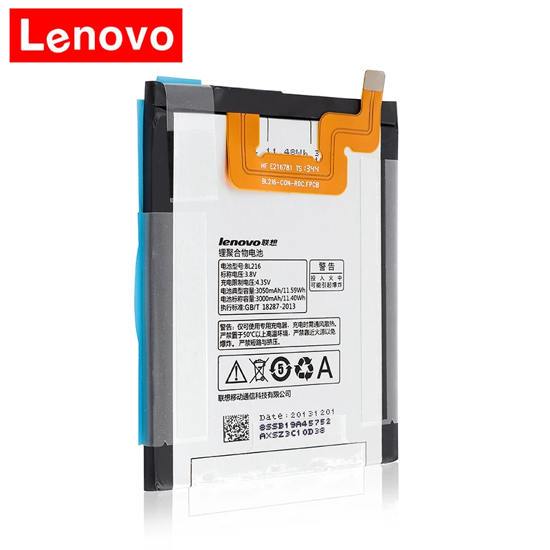 100% Оригинальный запасной аккумулятор BL216 для Lenovo VIBE Z K910 K6 X910 K910e bl216 BL 216 3050