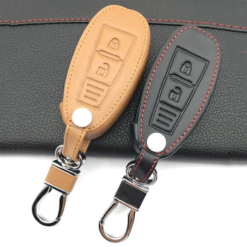 

Hot sale 100% leather car key case key cover For Suzuki Vitra / Swift / SX4 / Liana 2 Button Smart Key car keys accessories