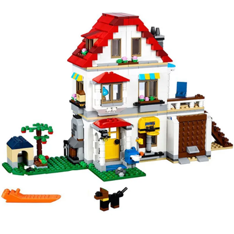 

Legoing creator legoing 31069 Family Villa Set Lepin 24046 creator Series lepin Family Villa Model Building Blocks Bricks