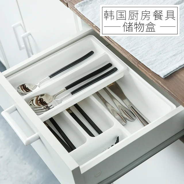 Cheap Creative Plastic Drawer Organizer Drawer Divider Kitchen Cutlery Storage Box Cabinet Chopsticks Spoon Forks Organizer Box