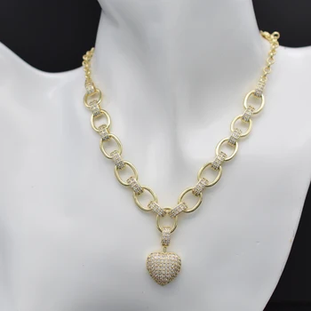 

Women's bracelet heart necklace, white cubic zirconia new fashion jewelry wedding ball gift