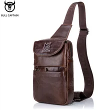Bullcaptain Для мужчин Пояса из натуральной кожи Известные бренды Грудь сумка модная повседневная сумка Сумки на плечо Тенденция Кожаная Сумка