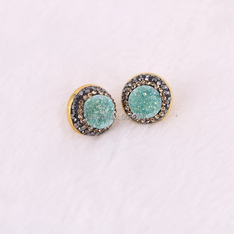 10 пар серьги гвоздики из натурального титанового кварца|stud earrings|stone stud earringsstone