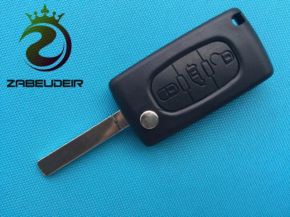 

ZABEUDEIR 1PCS OF NEW REPLACEMENT KEY BLANK For Citroen Berlingo Dispatch Car Van 3 Button Remote Flip Key Fob Case shell blade