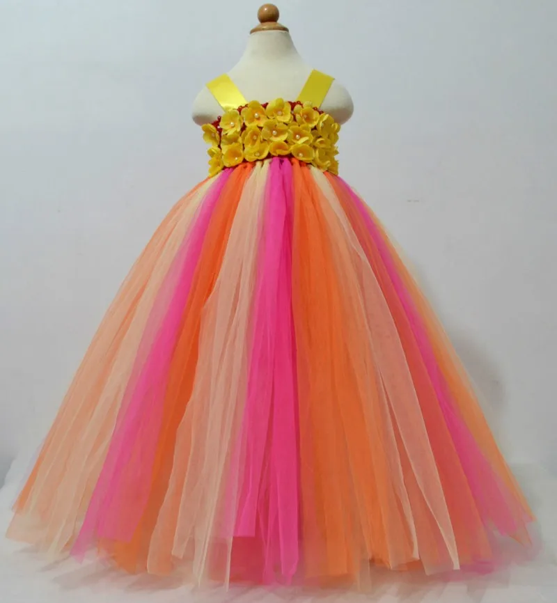 2016-New-style-flower-girl-dress-5-color-mix-tulle-red-crochet-top-red-flowers-handmade (1)