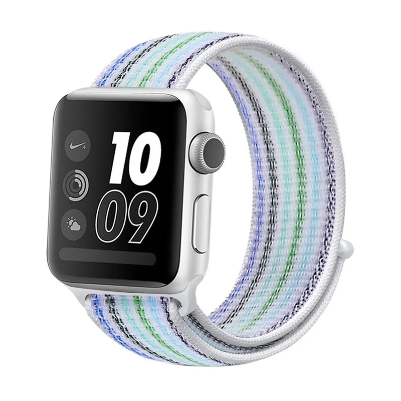 Спортивный ремешок для Apple Watch Band 4 44 мм 40 iWatch 3 2 1 42 38 аксессуары цветной нейлоновый
