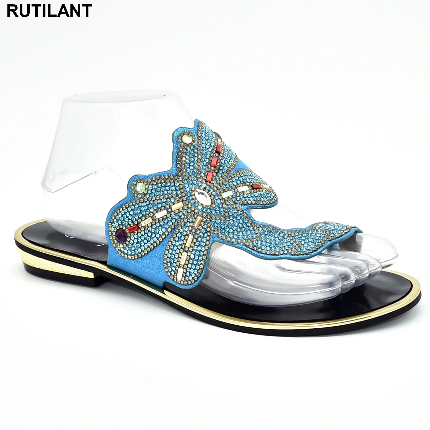 

New Fashion Womens Dress Shoes Open Toe Slip on Women Party Wedding Pumsp Decorated with Rhinestone Ladies Sandals with Heels